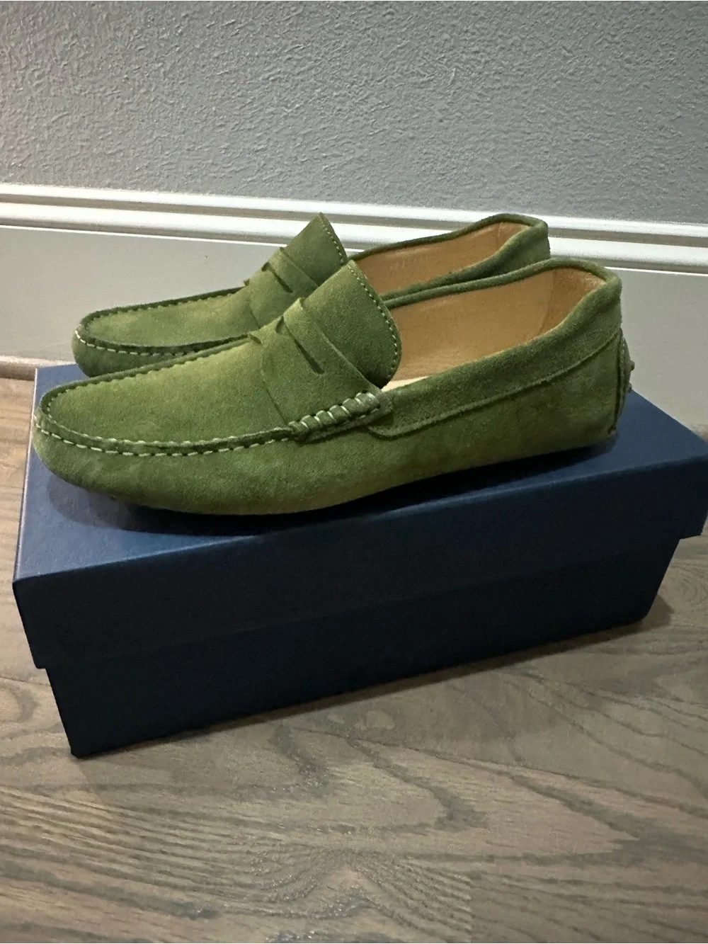Jack Erwin Parker Green Suede Loafers for Men